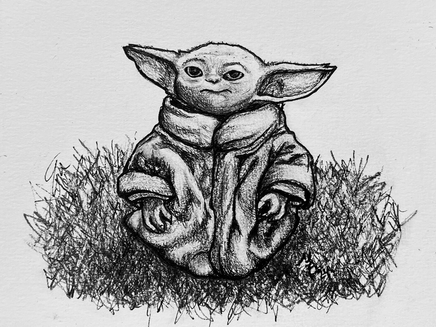 Grogu - Pencil &amp; Ink